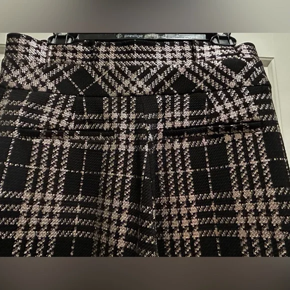 NY&CO Palazzo Pant Black Plaid Metallic 7th Avenue - Picture 5 of 15